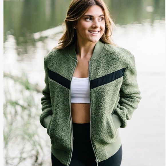 Zyia Active Flying V Sherpa Bomber Jacket - Picture 1 of 12